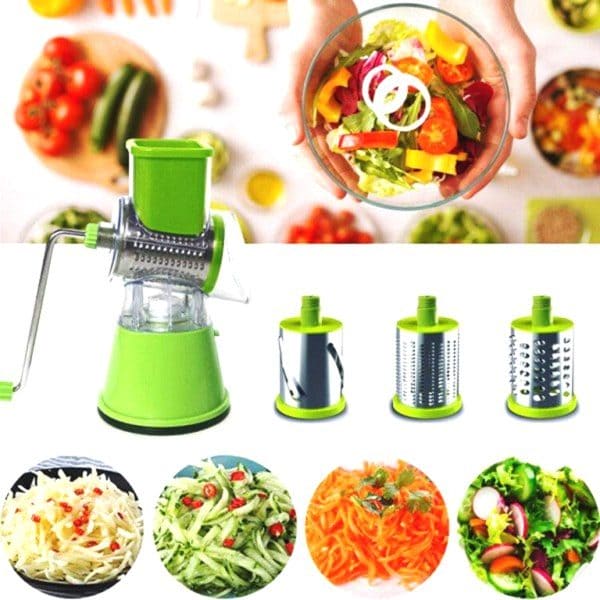 Elite Choice 3-in-1 Vegetable Cutter Machine – Multi-Function Drum Slicer for Potato, Onion & Carrot