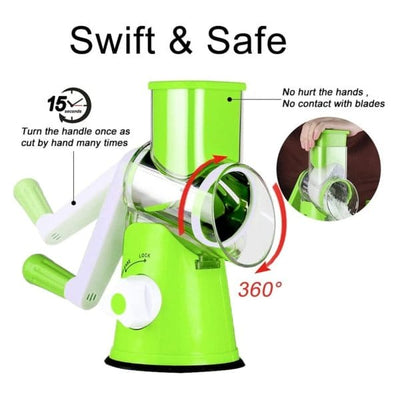 Elite Choice 3-in-1 Vegetable Cutter Machine – Multi-Function Drum Slicer for Potato, Onion & Carrot