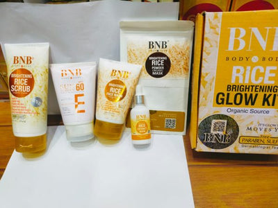 BnB Rice Brightening Glow Kit – 5-in-1 Whitening Facial Set for Radiant Skin