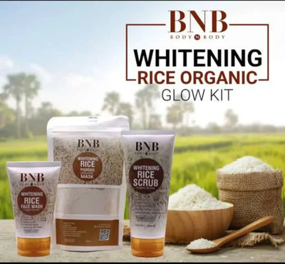 BnB Rice Brightening Glow Kit – 5-in-1 Whitening Facial Set for Radiant Skin