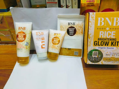 BnB Rice Brightening Glow Kit – 5-in-1 Whitening Facial Set for Radiant Skin