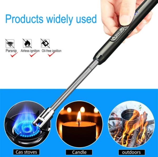 Elite Choice USB Rechargeable Arc Lighter – Flameless, Windproof & 360° Rotatable with LED Display