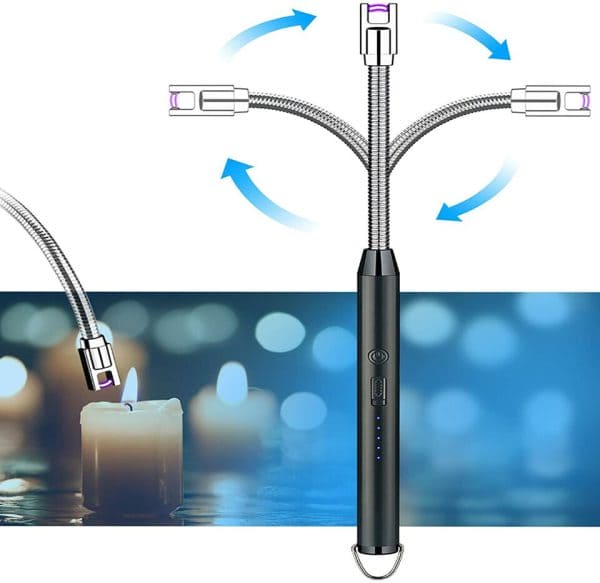Elite Choice USB Rechargeable Arc Lighter – Flameless, Windproof & 360° Rotatable with LED Display