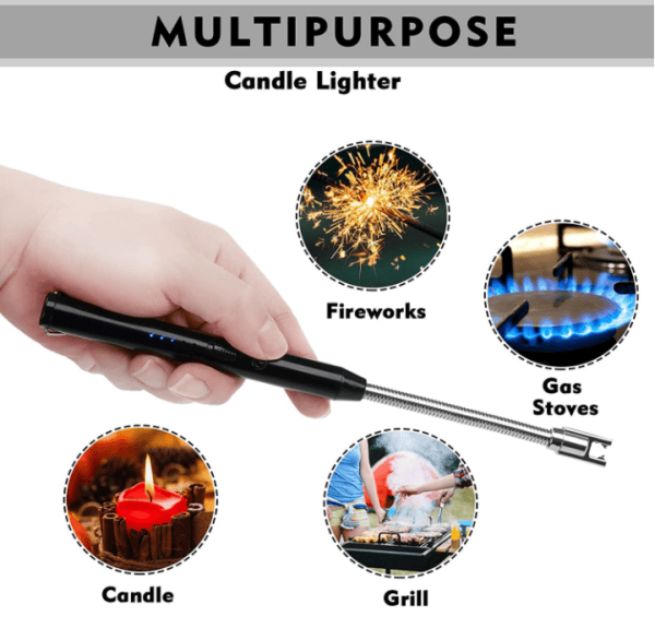 Elite Choice USB Rechargeable Arc Lighter – Flameless, Windproof & 360° Rotatable with LED Display