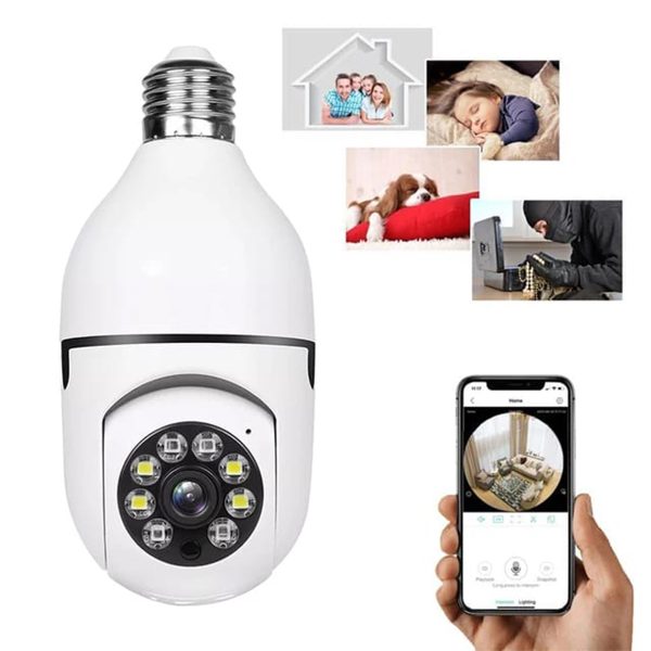 1080P Full HD WiFi Smart CCTV Camera – Bulb Socket Security Camera with Night Vision