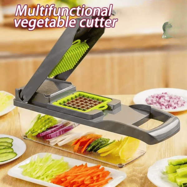 Elite Choice Multifunctional Vegetable Slicer & Chopper with Basket – All-in-One Cutter, Grater & Shredder