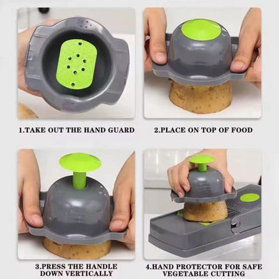 Elite Choice Multifunctional Vegetable Slicer & Chopper with Basket – All-in-One Cutter, Grater & Shredder