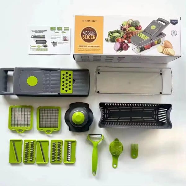 Elite Choice Multifunctional Vegetable Slicer & Chopper with Basket – All-in-One Cutter, Grater & Shredder
