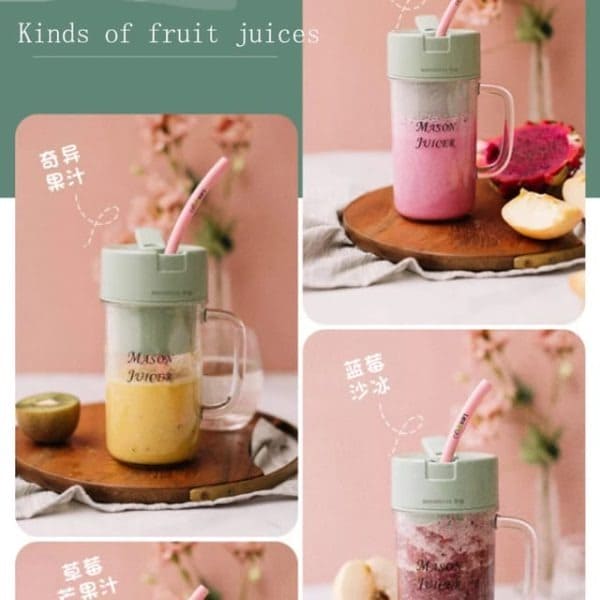Elite Choice Portable Mini Juicer Blender with Straw Cup – USB Rechargeable (500ml)