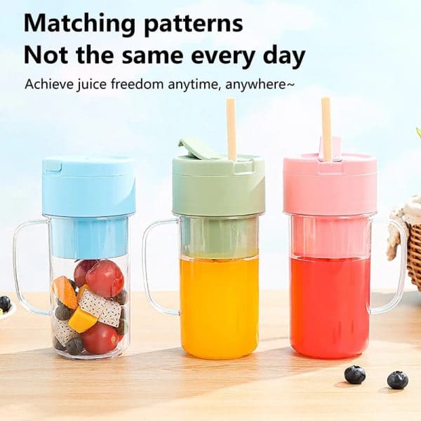 Elite Choice Portable Mini Juicer Blender with Straw Cup – USB Rechargeable (500ml)