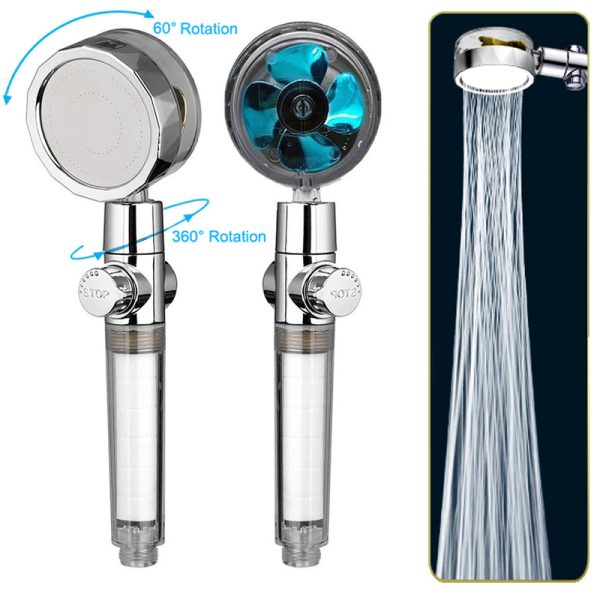 High-Pressure Turbo Shower Head – Water-Saving & ON/OFF Switch