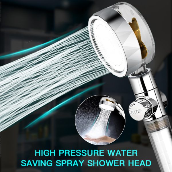 High-Pressure Turbo Shower Head – Water-Saving & ON/OFF Switch