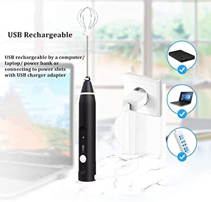 Elite Choice  Rechargeable Electric Coffee Mixer & Egg Beater – Quick Frothing & Multi-Use Handheld Blender