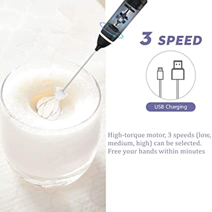Elite Choice  Rechargeable Electric Coffee Mixer & Egg Beater – Quick Frothing & Multi-Use Handheld Blender