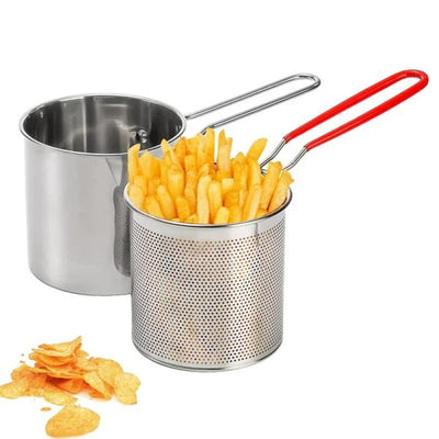 Stainless Steel Deep Fryer Pot with Strainer | 12ml Basket Frying Pot for Home Kitchen